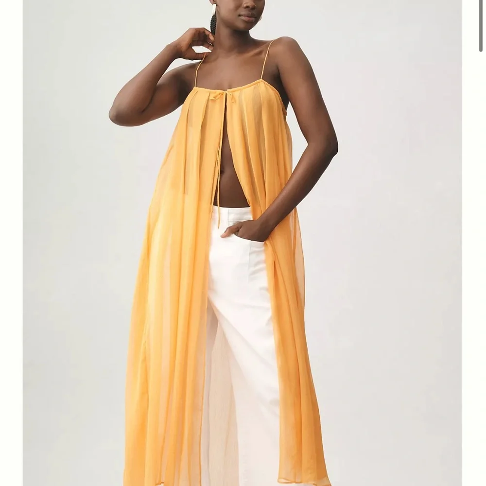 Sunday in Brooklyn Sheer Longline Cami in Orange - O/S - Picture 2 of 13